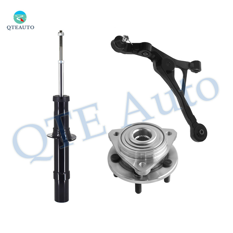 Set of 3 Front Left Lower Control Arm Ball Joint-Wheel Hub Bearing Assembly-Suspension Strut Assembly For 1996-2002 Chrysler Sebring