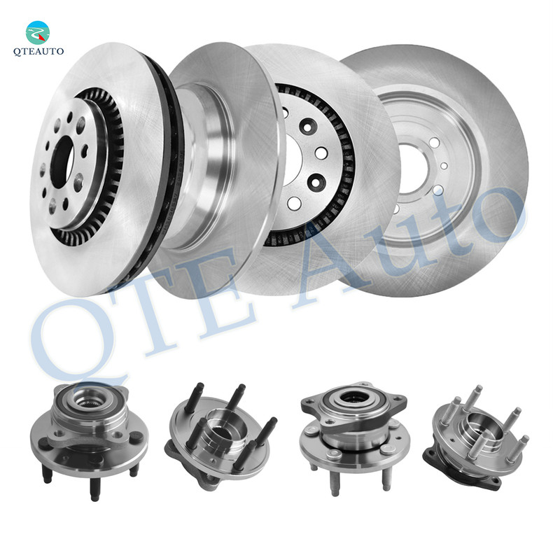 Set of 8 Front 315mm Brake Disc Rotors-Wheel Hub Bearing Assembly-Rear 330mm Brake Disc Rotors-Wheel Hub Bearing Assembly For 2005-2007 Mercury Montego AWD