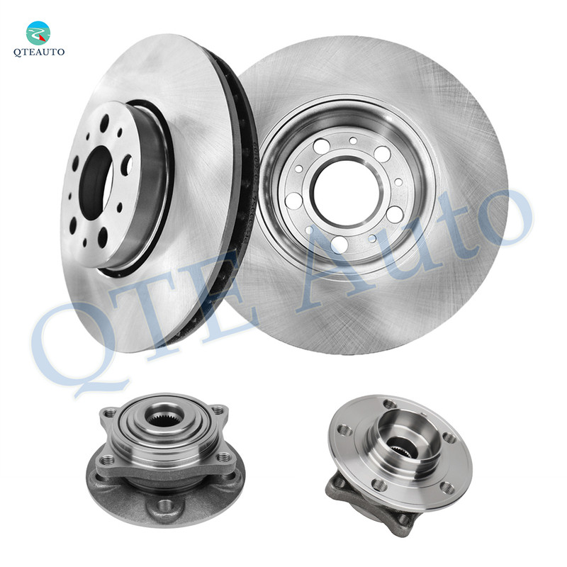Set of 4 Front 285.7mm Brake Disc Rotors-Wheel Hub Bearing Assembly For 2000-2006 Volvo S80