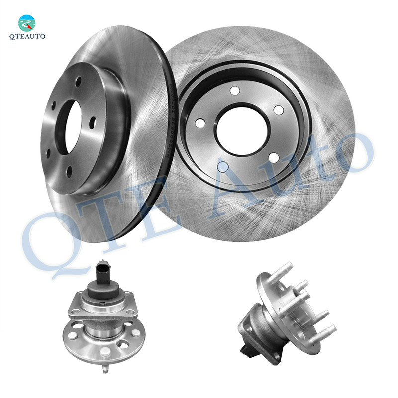 Set of 4 Rear 280.8mm Brake Disc Rotors-Wheel Hub Bearing Assembly For 2000-2005 Buick Lesabre
