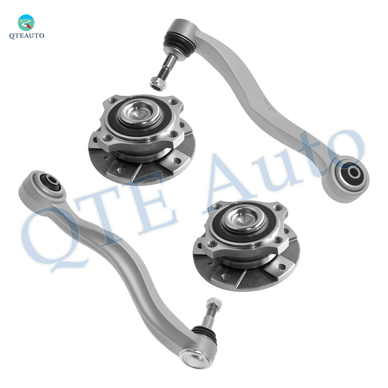 Set of 4 Front Lower Rearward Control Arm Ball Joint-Wheel Hub Bearing Assembly For 2004-2006 BMW 530I