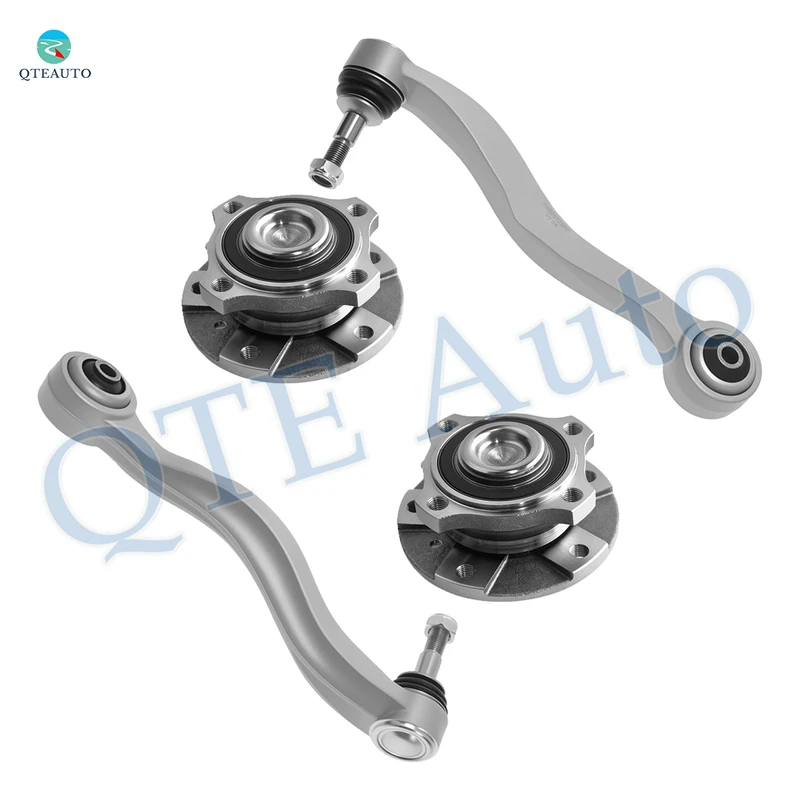Set of 4 Front Lower Rearward Control Arm Ball Joint-Wheel Hub Bearing Assembly For 2006 2007 BMW 550I