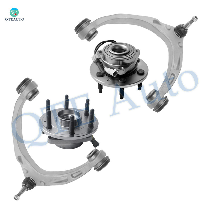 Set of 4 Front Upper Control Arm Ball Joint-Wheel Hub Bearing Assembly For 2015-2020 Chevrolet Tahoe