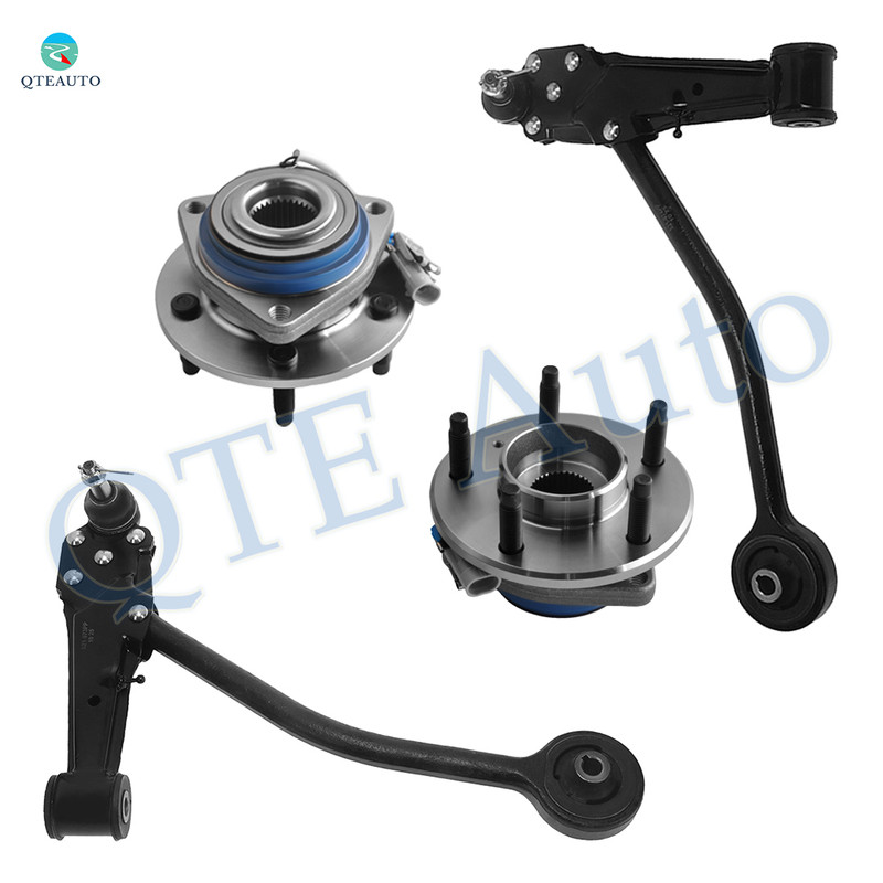 Set of 4 Front Lower Control Arm Ball Joint-Wheel Hub Bearing Assembly For 1997-1999 Cadillac Deville W/o Heavy Duty Suspension