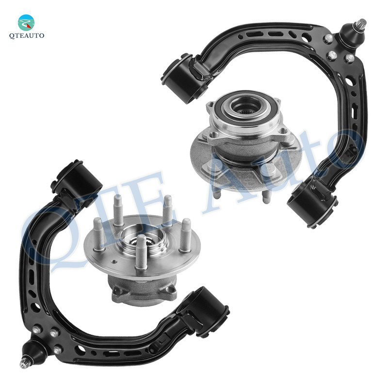 Set of 4 Front Upper Control Arm Ball Joint-Wheel Hub Bearing Assembly For 2014-2021 Tesla S