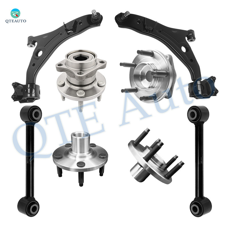 Set of 8 Front Lower Control Arm Ball Joint-Wheel Hub Bearing Assembly-Rear Lower Forward Control Arm-Wheel Hub Bearing Assembly For 2007-2010 Ford Edge