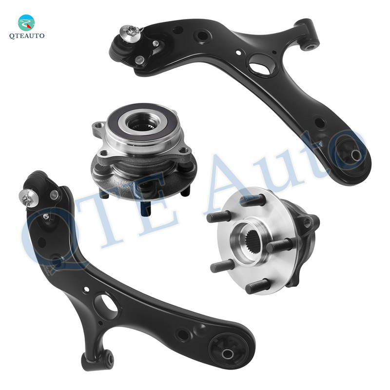 Set of 4 Front Lower Control Arm Ball Joint-Wheel Hub Bearing Assembly For 2012-2015 Toyota Prius Plug-IN