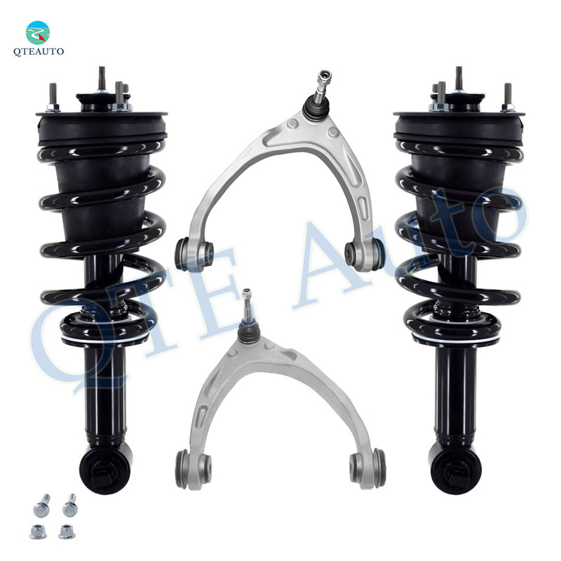 Set of 4 Front Upper Control Arm Ball Joint-Quick Complete Strut-Coil Spring Assembly For 2017 2018 Chevrolet Silverado 1500