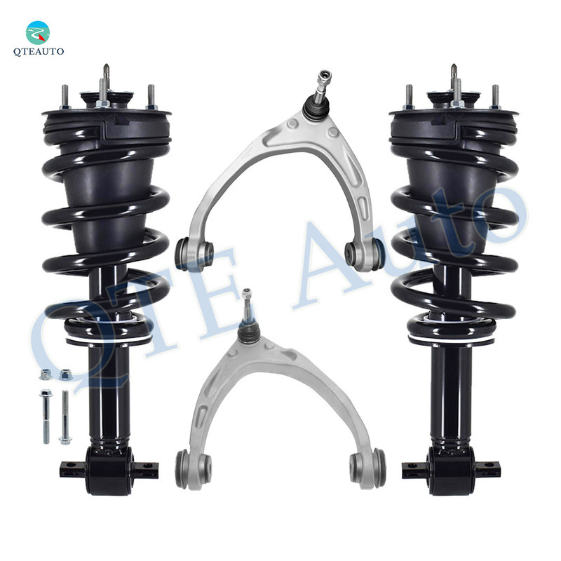 Set of 4 Front Upper Control Arm Ball Joint-Quick Complete Strut-Coil Spring Assembly For 2015-2020 GMC Yukon XL 4WD