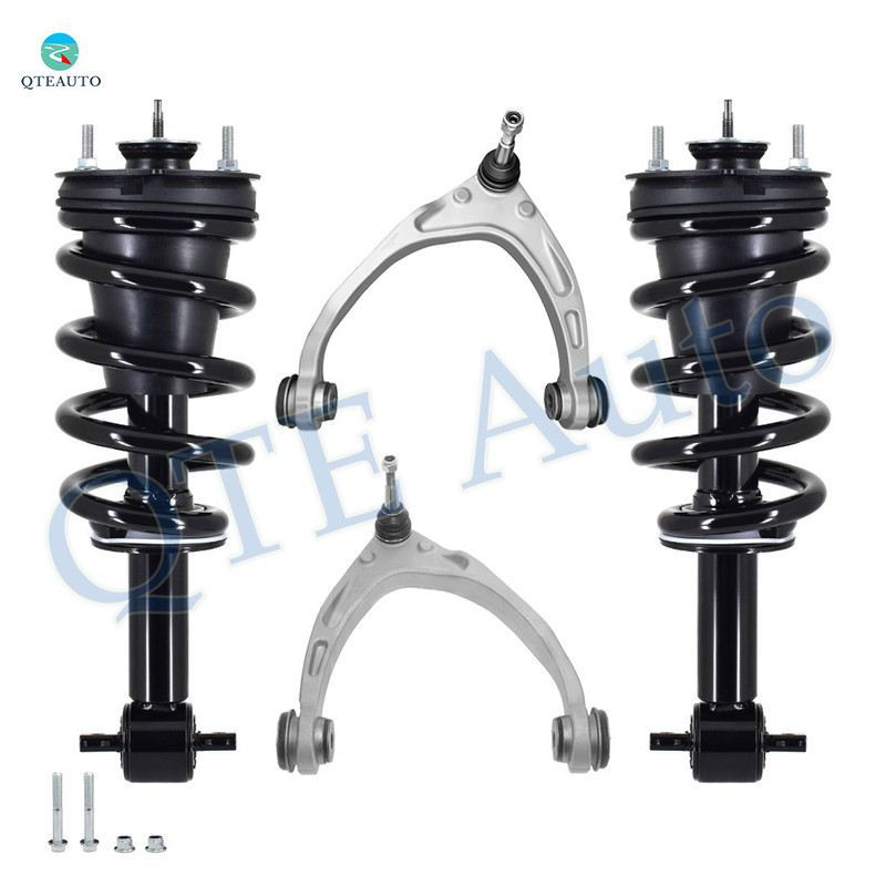 Set of 4 Front Upper Control Arm Ball Joint-Quick Complete Strut-Coil Spring Assembly For 2014-2018 Chevrolet Silverado 1500 4WD