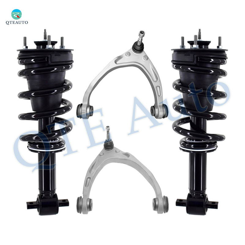 Set of 4 Front Upper Control Arm Ball Joint-Quick Complete Strut-Coil Spring Assembly For 2014-2018 Chevrolet Silverado 1500 Monotube Performance Upgrade