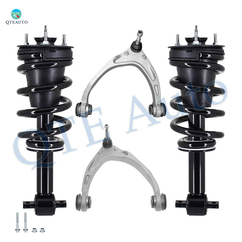 Set of 4 Front Upper Control Arm Ball Joint-Quick Complete Strut-Coil Spring Assembly For 2017 2018 Chevrolet Silverado 1500 RWD