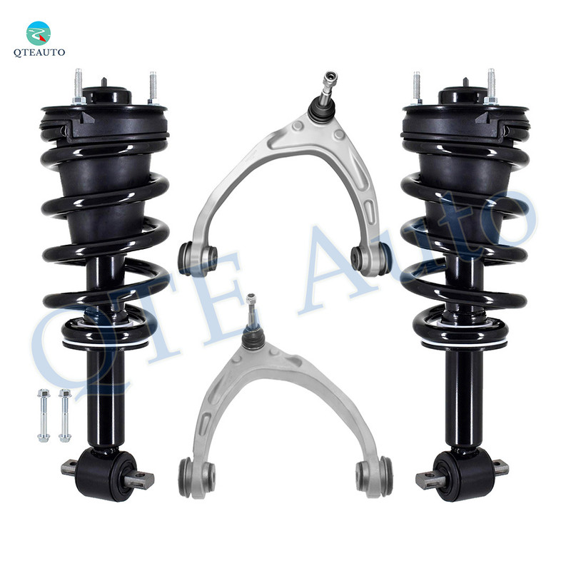 Set of 4 Front Upper Control Arm Ball Joint-Quick Complete Strut-Coil Spring Assembly For 2015-2020 Chevrolet Suburban
