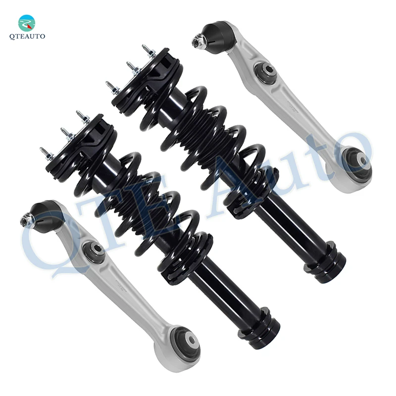 Set of 4 Front Lower Rearward Control Arm Ball Joint-Quick Complete Strut-Coil Spring Assembly For 2014-2019 Tesla S