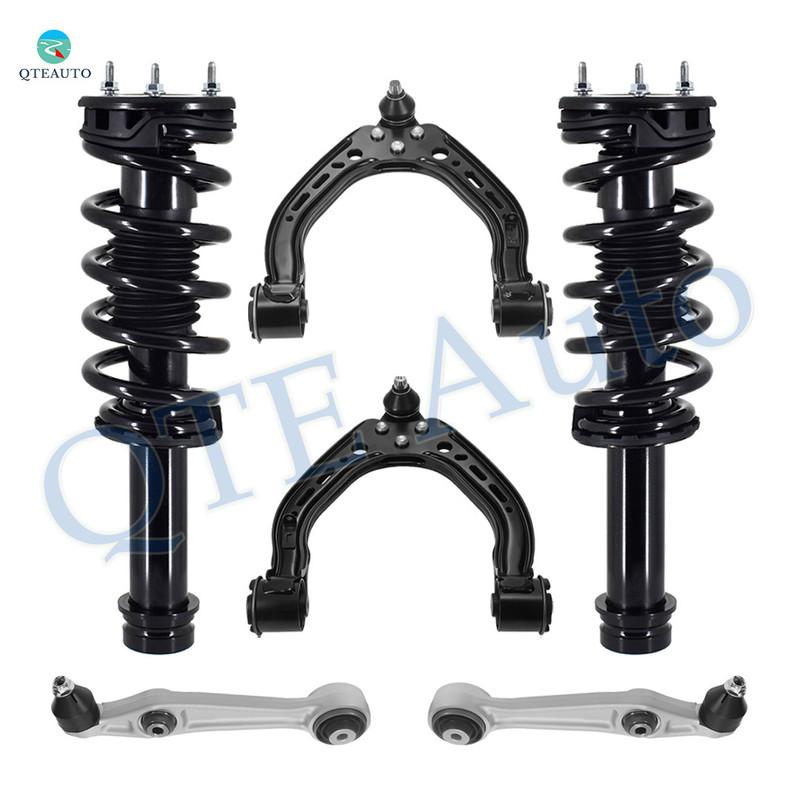 Set of 6 Front Upper-Lower Rearward Control Arm Ball Joint-Quick Complete Strut-Coil Spring Assembly For 2014-2019 Tesla S