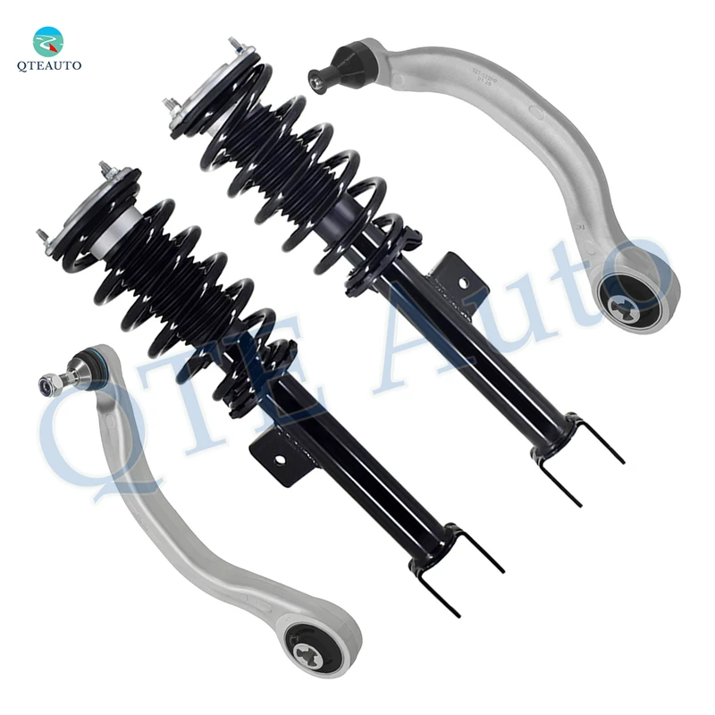 Set of 4 Front Lower Rearward Control Arm Ball Joint-Quick Complete Strut-Coil Spring Assembly For 2017-2023 Tesla 3