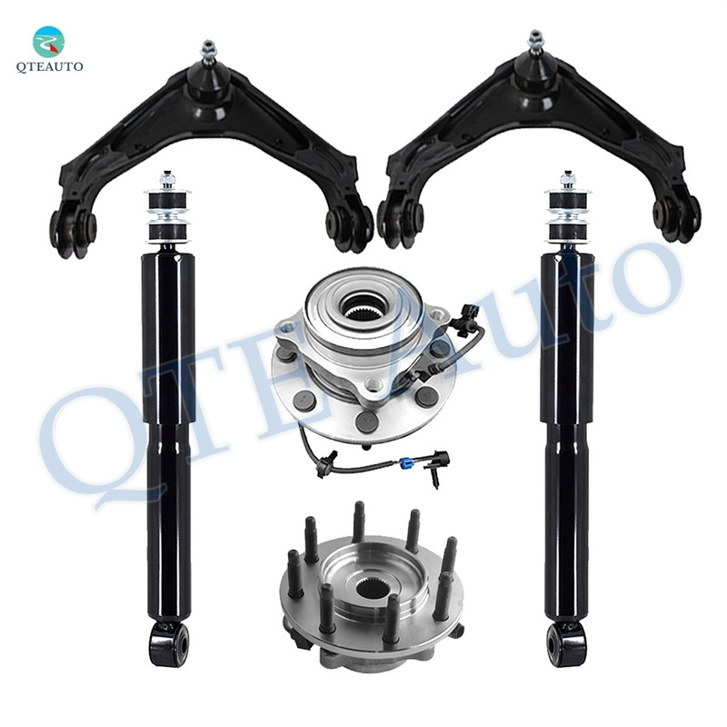 Set of 6 Front Upper Control Arm Ball Joint-Wheel Hub Bearing Assembly-Shock Absorber For 2001-2003 GMC Sierra 2500