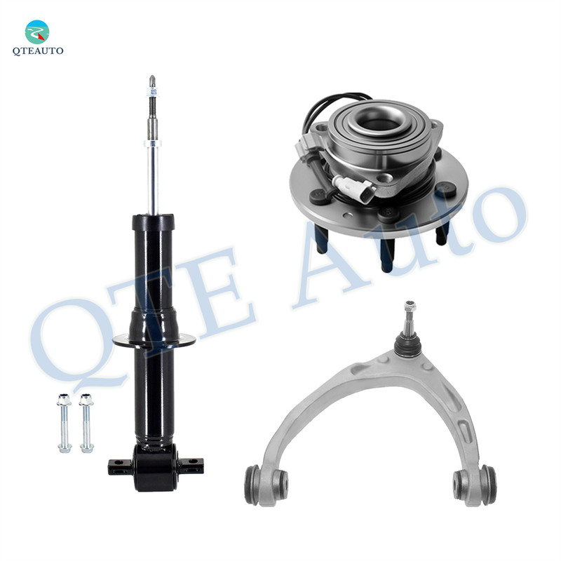 Set of 3 Front Left Upper Control Arm Ball Joint-Wheel Hub Bearing Assembly-Suspension Strut Assembly For 2015-2020 GMC Yukon