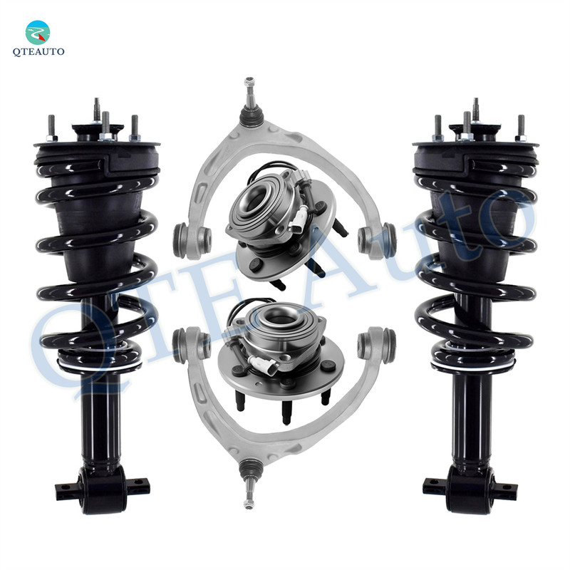 Set of 6 Front Upper Control Arm Ball Joint-Wheel Hub Bearing Assembly-Quick Complete Strut-Coil Spring Assembly For 2019 GMC Sierra 1500 Limited