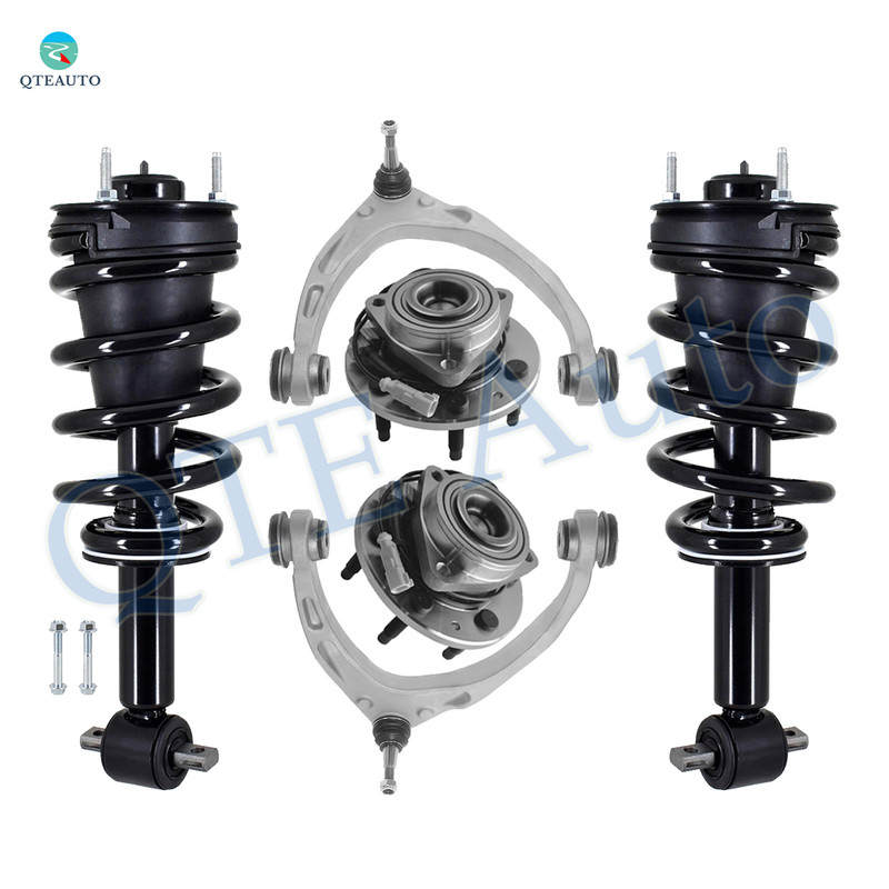 Set of 6 Front Upper Control Arm Ball Joint-Wheel Hub Bearing Assembly-Quick Complete Strut-Coil Spring Assembly For 2015-2020 GMC Yukon
