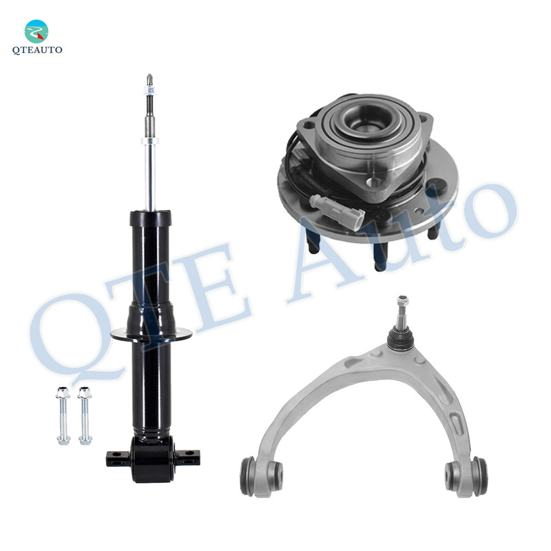 Set of 3 Front Left Upper Control Arm Ball Joint-Wheel Hub Bearing Assembly-Suspension Strut Assembly For 2017 2018 Chevrolet Silverado 1500 RWD