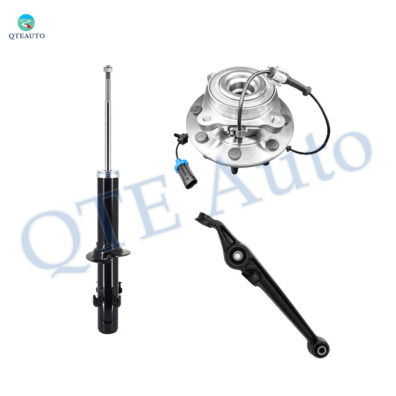 Set of 3 Front Left Lower Control Arm-Wheel Hub Bearing Assembly-Suspension Strut Assembly For 1990-1993 Honda Accord