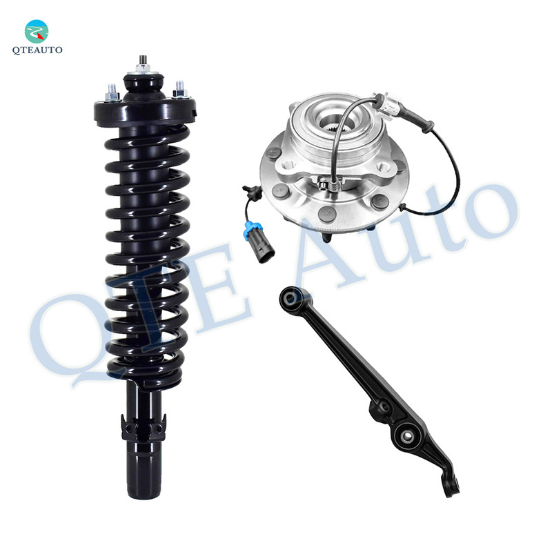 Set of 3 Front Right Lower Control Arm-Wheel Hub Bearing Assembly-Quick Complete Strut-Coil Spring Assembly For 1990-1993 Honda Accord