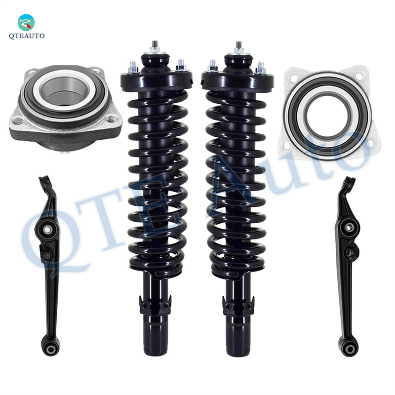 Set of 6 Front Lower Control Arm-Wheel Hub Bearing Assembly-Quick Complete Strut-Coil Spring Assembly For 1990-1993 Honda Accord