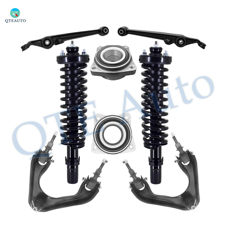 Set of 8 Front Upper Control Arm Ball Joint-Lower Control Arm-Wheel Hub Bearing Assembly-Quick Complete Strut-Coil Spring Assembly For 1990-1993 Honda Accord