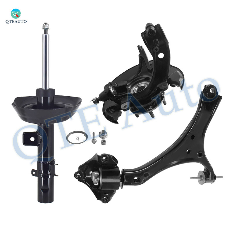Set of 3 Front Left Lower Control Arm-Suspension Knuckle Assembly-Suspension Strut Assembly For 2013-2017 Honda Accord