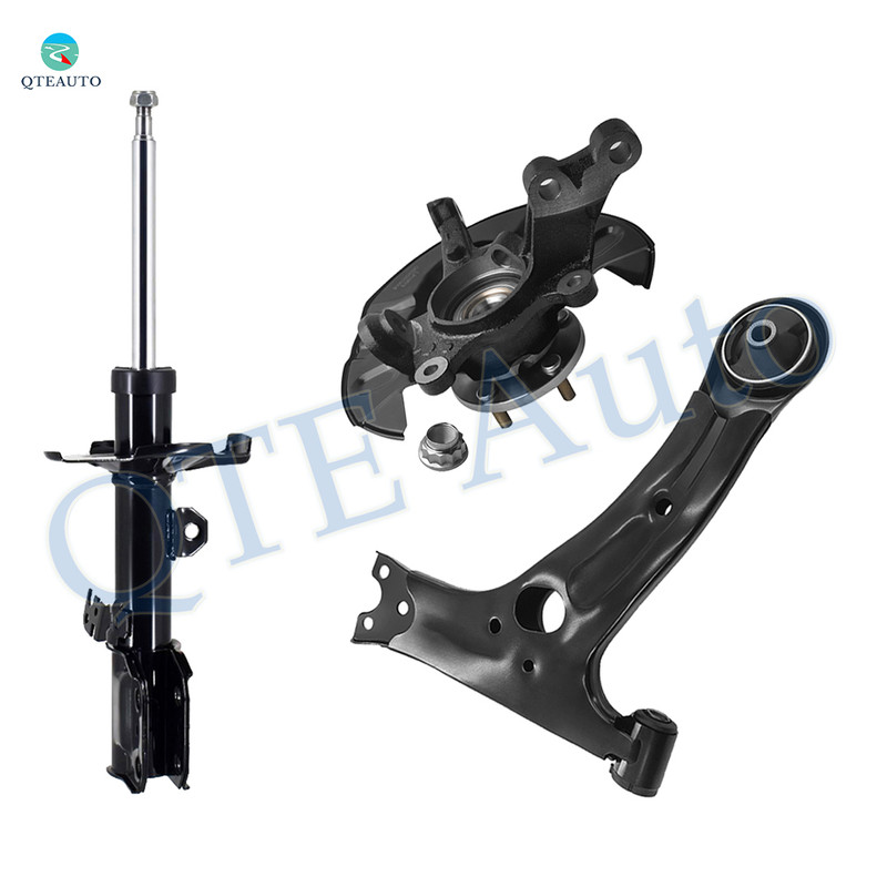 Set of 3 Front Left Lower Control Arm-Suspension Knuckle Assembly-Suspension Strut Assembly For 2003-2008 Toyota Matrix