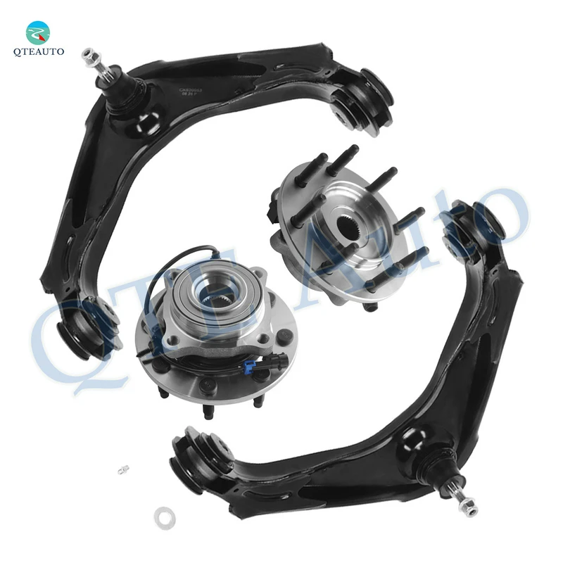Set of 4 Front Upper Control Arm Ball Joint-Wheel Hub Bearing Assembly For 2002 2003 Chevrolet Avalanche 2500 RWD