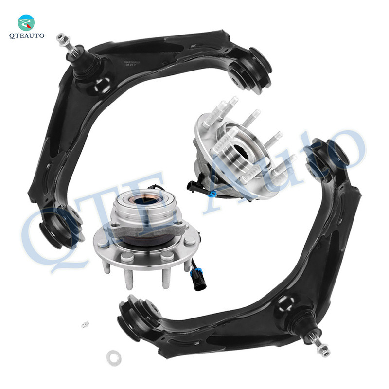 Set of 4 Front Upper Control Arm Ball Joint-Wheel Hub Bearing Assembly For 2001-2006 GMC Yukon XL 2500