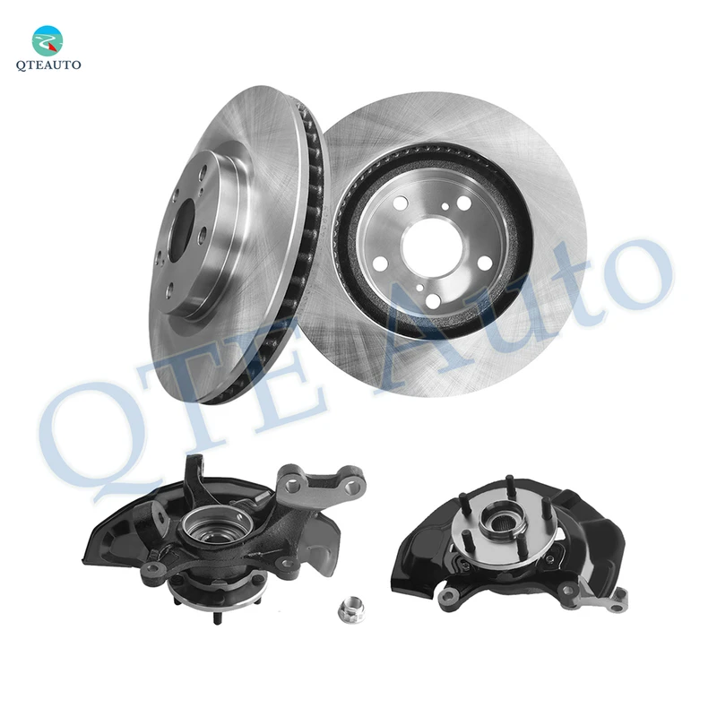 Set of 4 Front 296mm Suspension Knuckle Assembly-Brake Disc Rotor For 2007-2011 Toyota Camry
