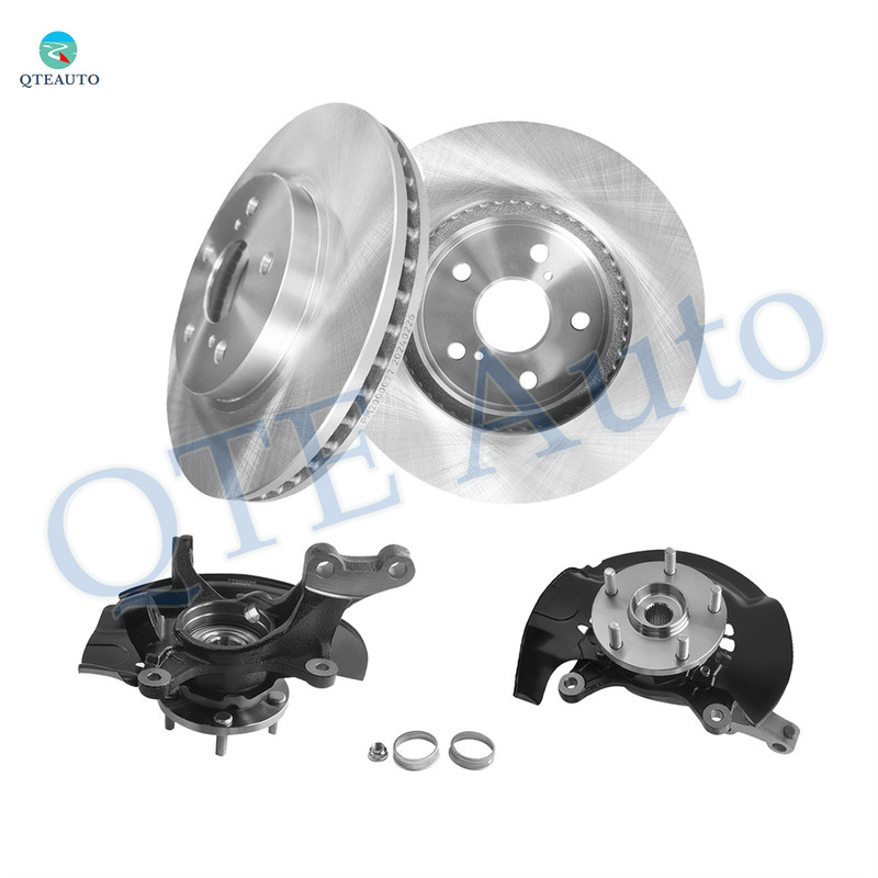 Set of 4 Front 296mm Brake Disc Rotor-Suspension Knuckle Assembly For 2004 2005 Toyota Camry
