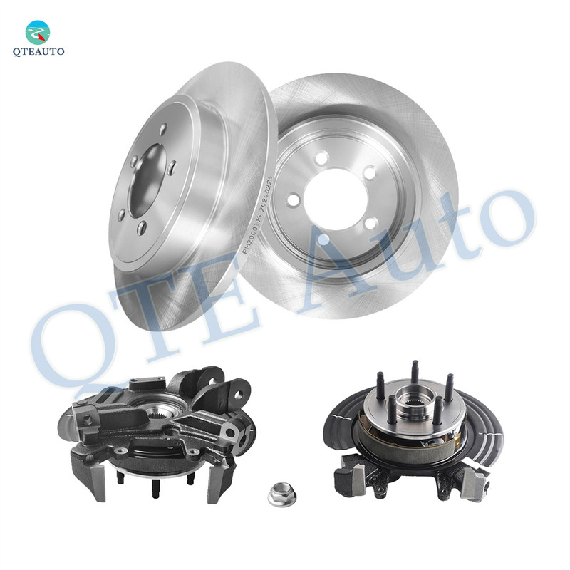 Set of 4 Rear 305.3mm Brake Disc Rotor-Suspension Knuckle Assembly For 2002-2005 Mercury Mountaineer