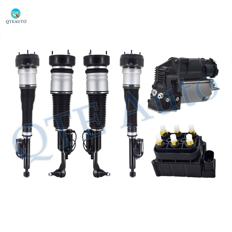 Full Set Front-Rear Air Airmatic Suspension Spring Strut-Air Suspension Solenoid Valve Block-Air Suspension Compressor Pump For 2012 2013 Mercedes-Benz S350 AWD