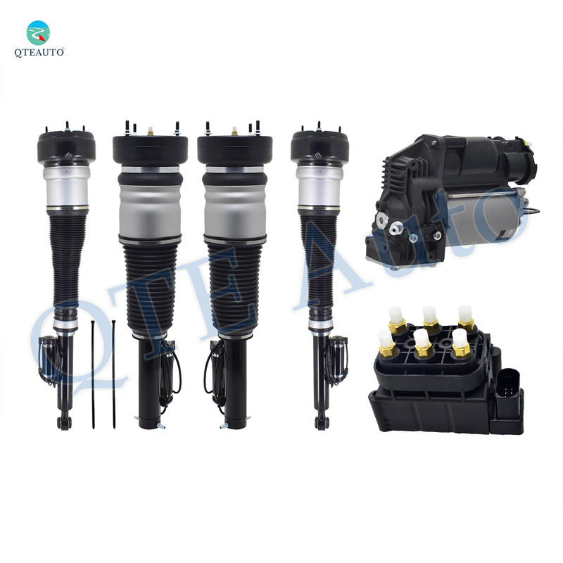 Full Set Front-Rear Air Airmatic Suspension Spring Strut-Air Suspension Solenoid Valve Block-Air Suspension Compressor Pump For 2010-2013 Mercedes-Benz S400