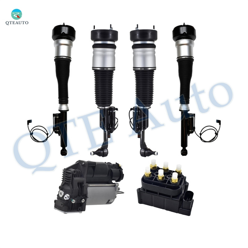 Full Set Front-Rear Air Airmatic Suspension Spring Strut-Air Suspension Solenoid Valve Block-Air Suspension Compressor Pump For 2007-2013 Mercedes-Benz S550 AWD