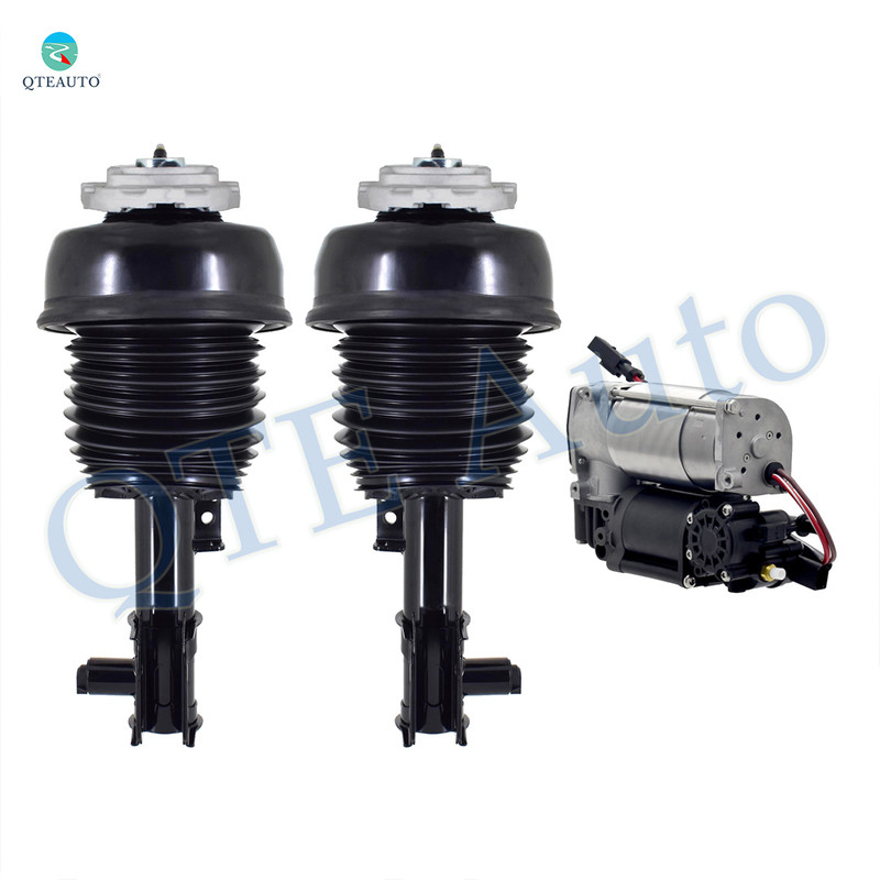 Set of 3 Front Air Suspension Spring Strut-Air Suspension Compressor Pump For 2010-2016 Mercedes-Benz E350
