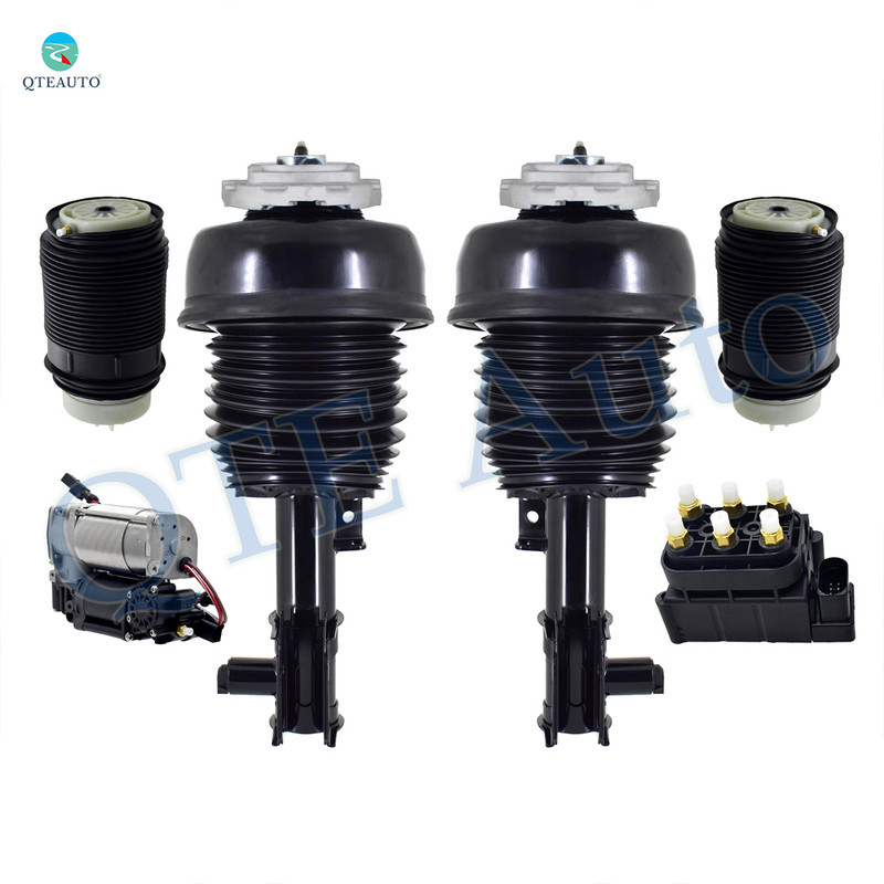 Full Set Front Air Suspension Spring Strut-Air Suspension Compressor Pump-Air Suspension Solenoid Valve Block-Rear Air Suspension Spring Bag For 2012-2018 Mercedes-Benz CLS550 4Matic