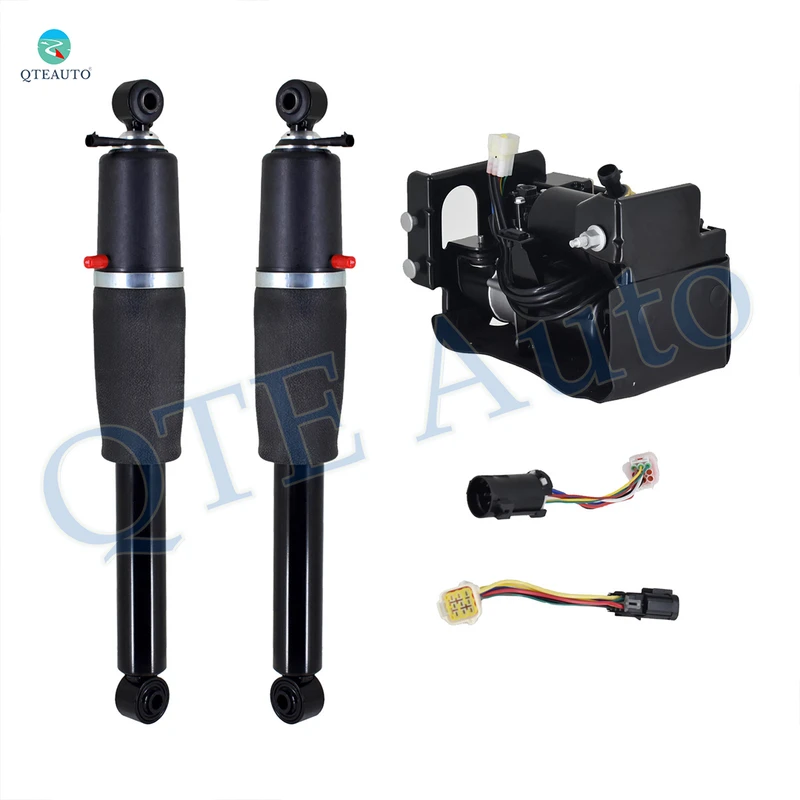 Set of 3 Air Suspension Compressor Pump-Rear Air Shock Absorber For 2001-2014 GMC Yukon