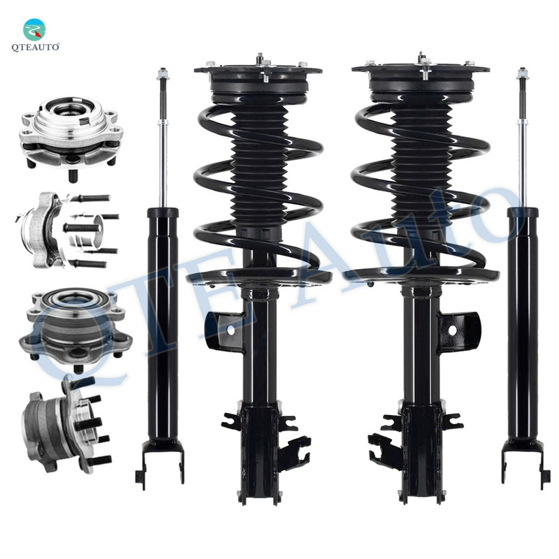 Set 8 Quick Complete Strut-Coil Spring-Shock Absorber-Wheel Hub Bearing Assembly For 2008-2011 Nissan Altima