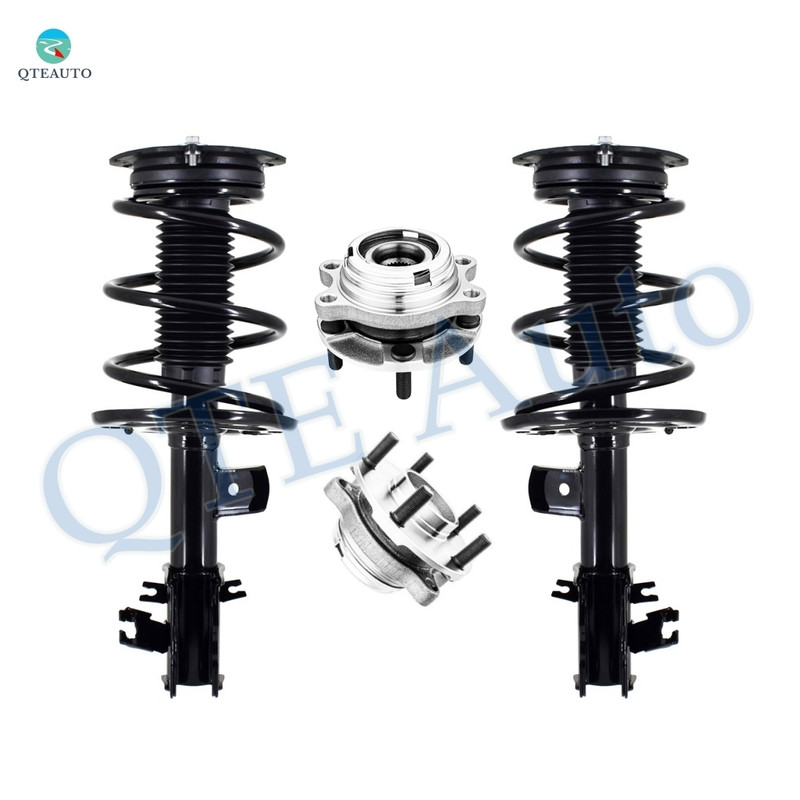 Set 4 Front Quick Complete Strut-Coil Spring-Wheel Hub Bearing Assembly For 2007-2012 Nissan Altima