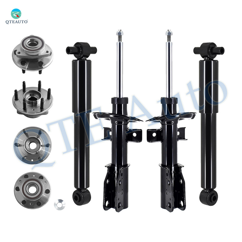 Set of 8 Wheel Hub Bearing Assembly-Suspension Strut-Shock Absorber For 2013-2017 Buick Enclave Monotube Performance Upgrade