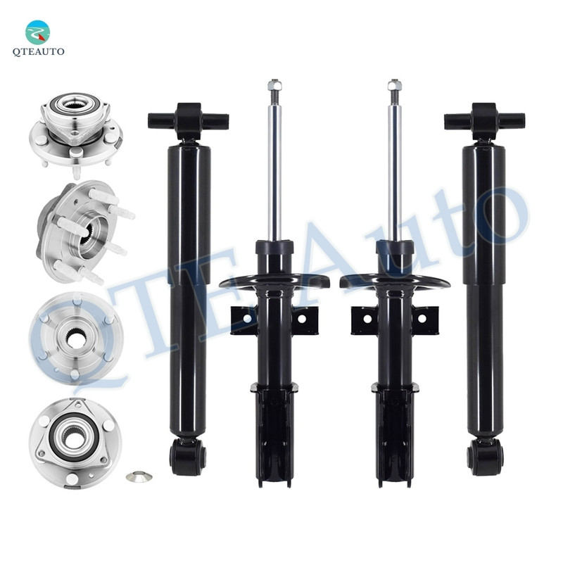 Set 8 Wheel Hub Bearing Assembly-Suspension Strut-Shock For 2007-2012 GMC Acadia