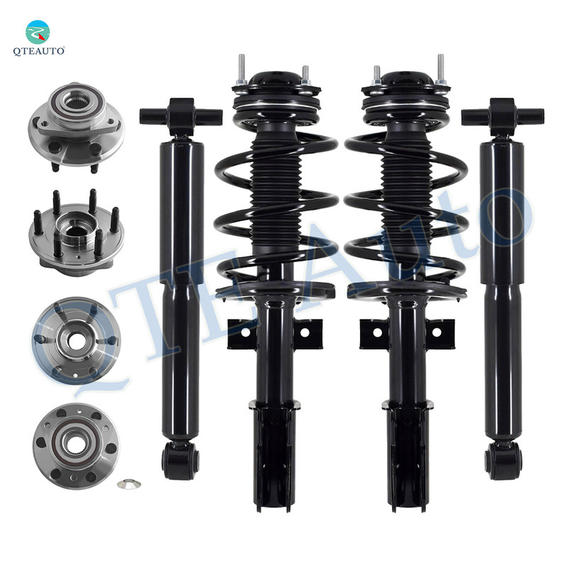 Set of 8 Wheel Hub Bearing Assembly-Quick Complete Strut-Shock Absorber For 2008-2012 Buick Enclave FWD