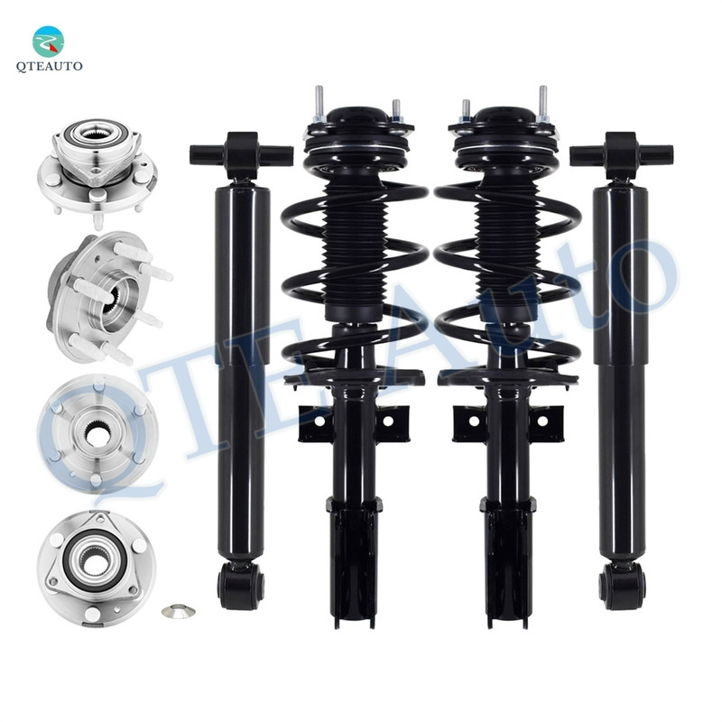 Set of 8 Wheel Hub Bearing Assembly-Quick Complete Strut-Shock Absorber For 2017 GMC Acadia Limited