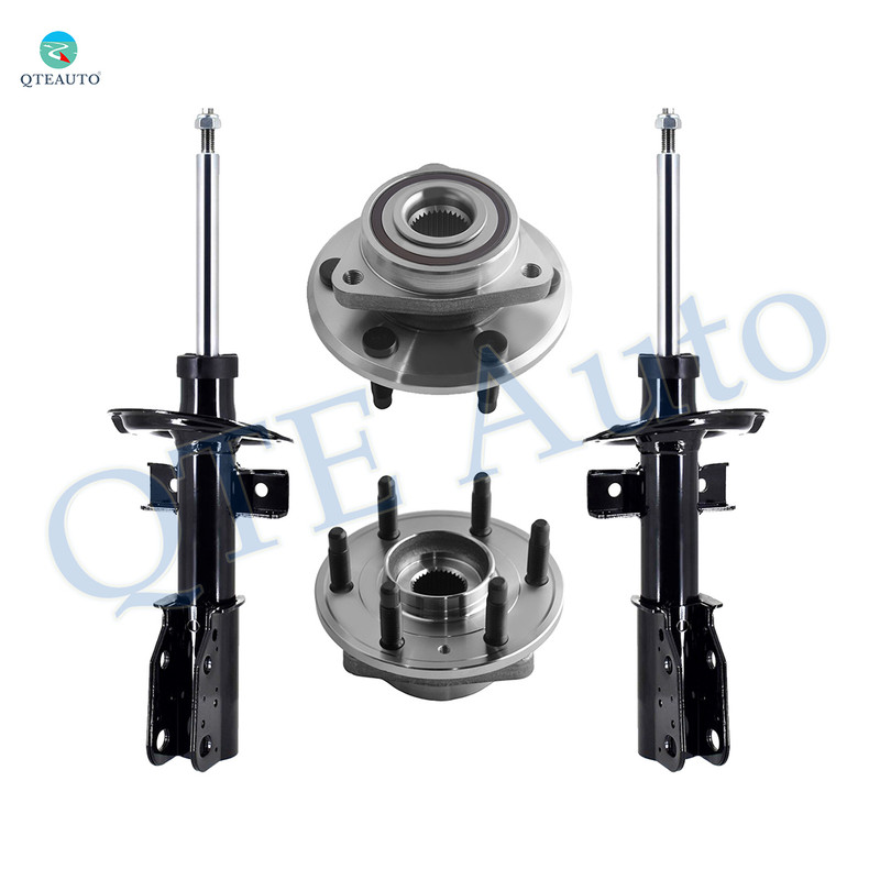 Set 4 Front Wheel Hub Bearing-Suspension Strut For 2013-2017 Chevrolet Traverse