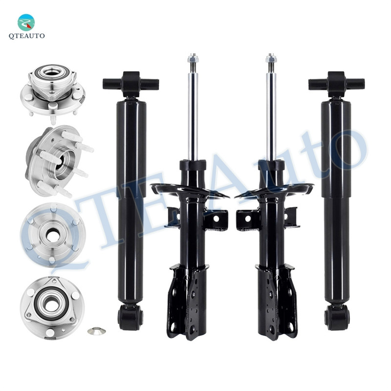 Set 8 Wheel Hub Bearing Assembly-Suspension Strut-Shock For 2013-2016 GMC Acadia